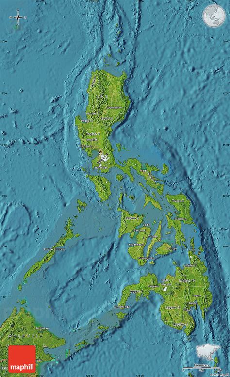 satellite map philippines|Detailed Satellite Map of Philippines.